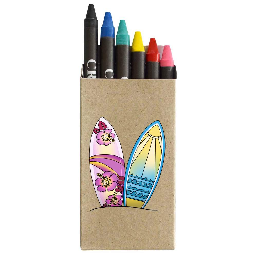 'Decorative Surfboards' Coloured Crayon Set (CY00034158)