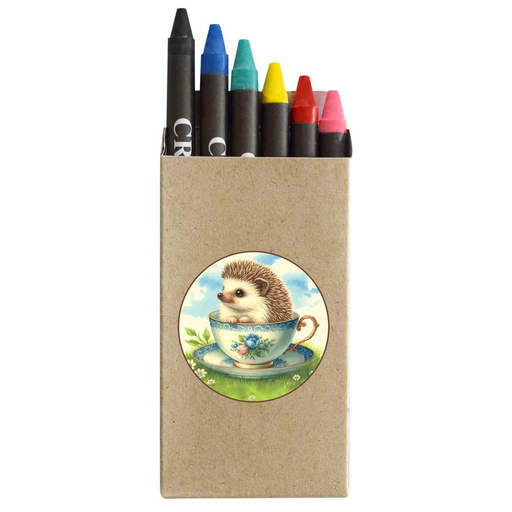 'Hedgehog in China Teacup' Coloured Crayon Set (CY00035884)