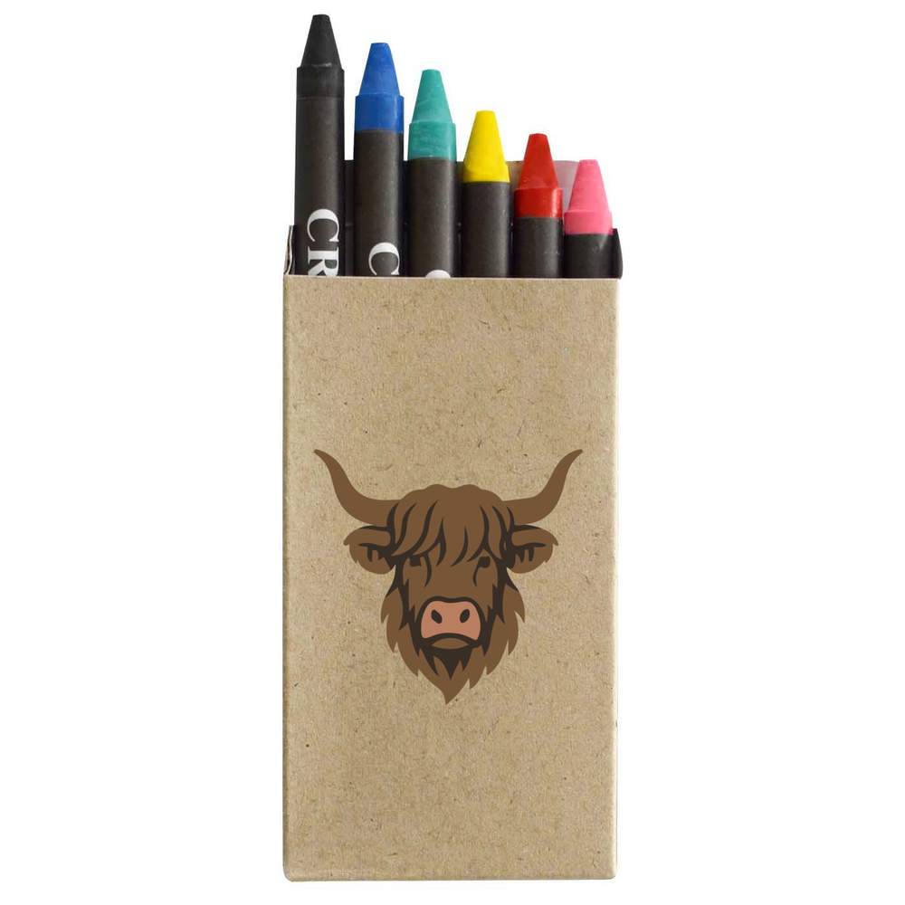 'Highland Cow Head' Coloured Crayon Set (CY00036474)