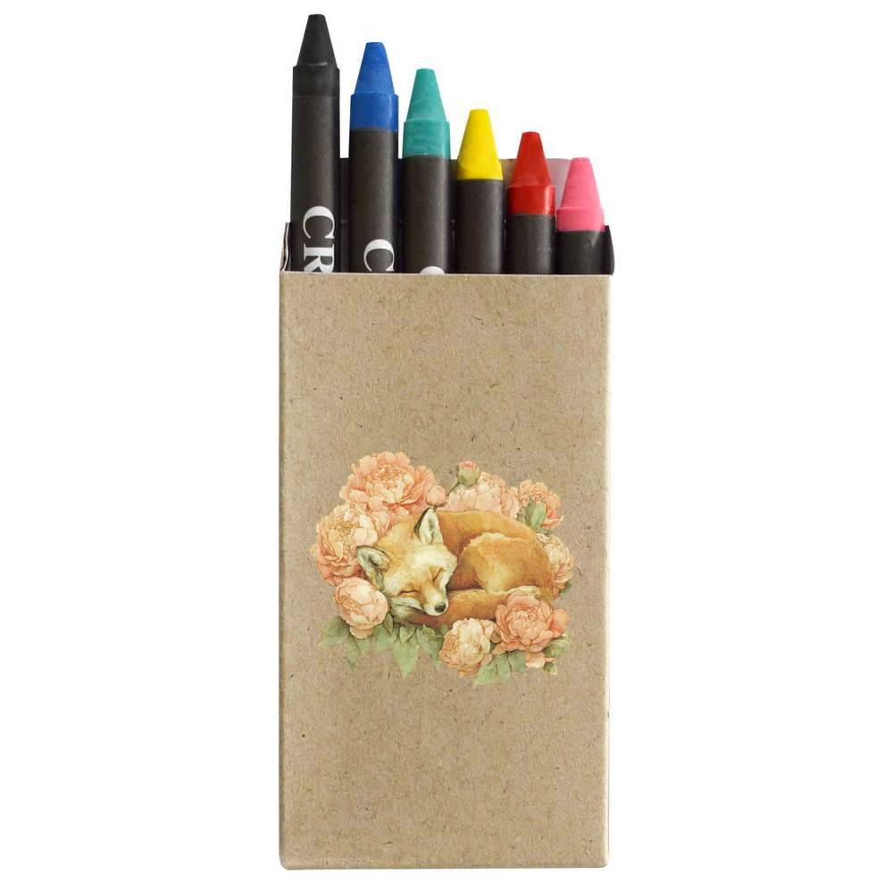 'Fox Sleeping with Flowers' Coloured Crayon Set (CY00036518)