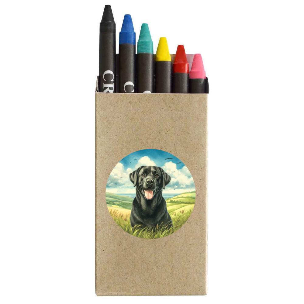 'Happy Black Labrador' Coloured Crayon Set (CY00036793)