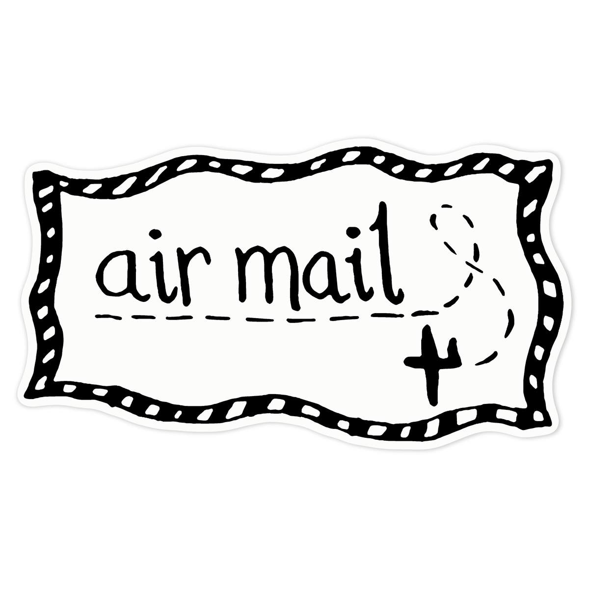 'Air Mail' Clear Premium Vinyl Decal Stickers – Waterproof, Durable & Easy to Apply - For Car Bumpers, Windows, Bins & More - Large (210mm) (DC00009291)