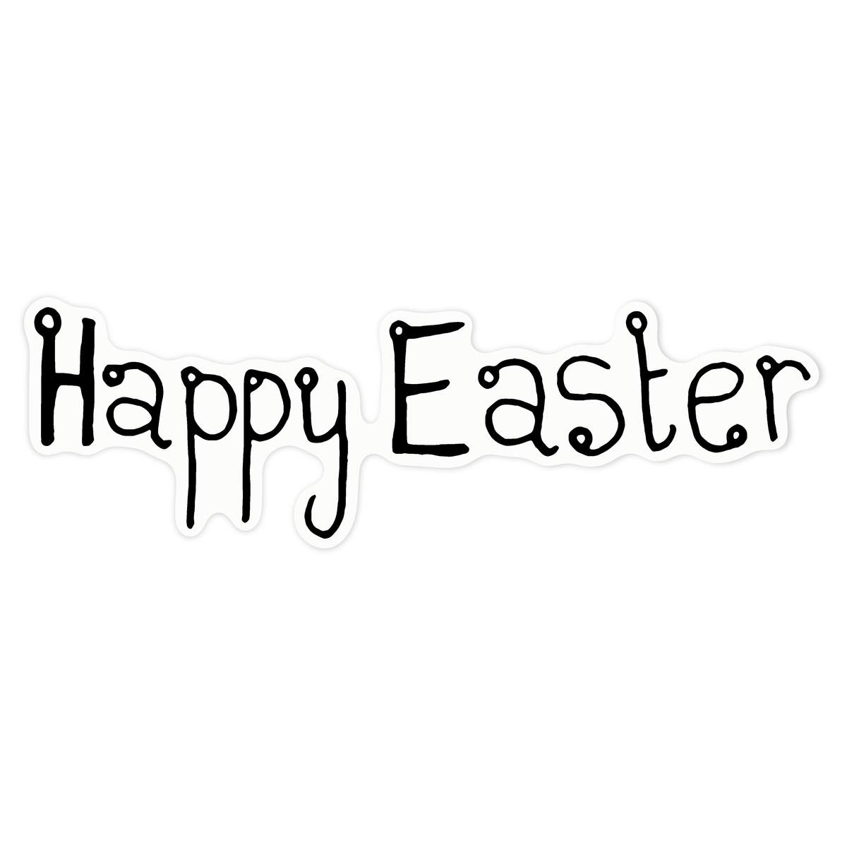 'Happy Easter Text' Clear Premium Vinyl Decal Stickers – Waterproof, Durable & Easy to Apply - For Car Bumpers, Windows, Bins & More - Large (210mm) (DC00011747)