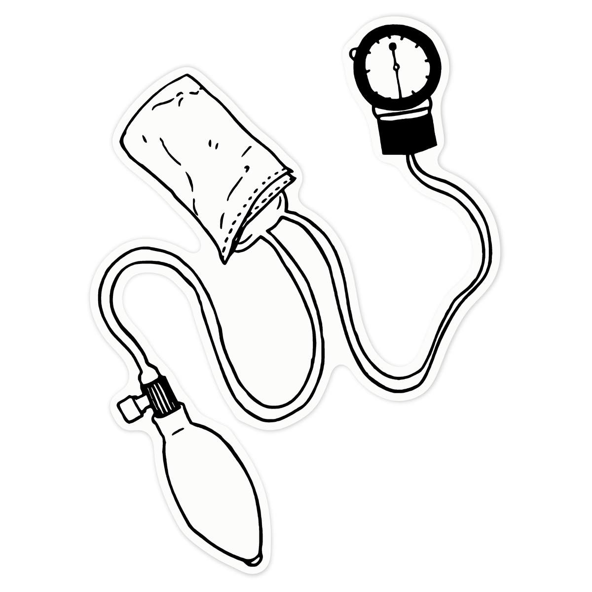 'Blood Pressure Monitor' Vinyl Decal Sticker - Clear, 21cm - Waterproof Permanent Graphic for Cars, Windows, Bins and Smooth Surfaces (DC00022523)