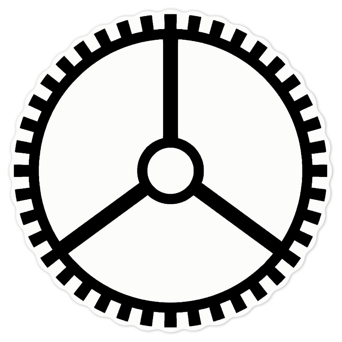 'Cog Wheel' Clear Premium Vinyl Decal Stickers – Waterproof, Durable & Easy to Apply - For Car Bumpers, Windows, Bins & More - Large (210mm) (DC00025315)