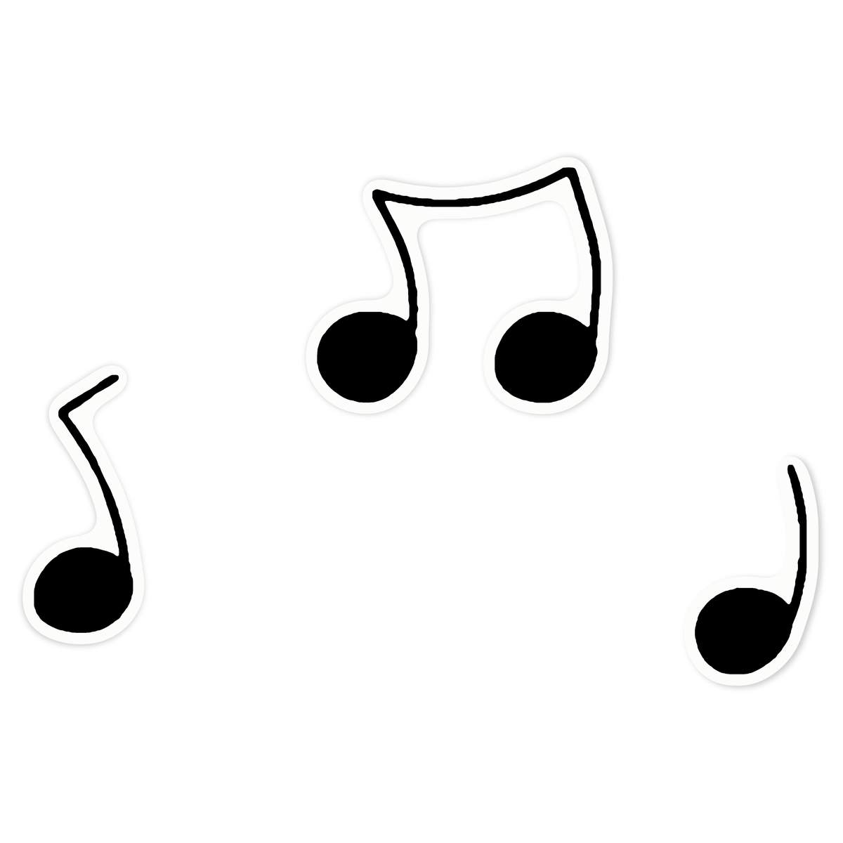 'Musical Notes' Clear Premium Vinyl Decal Stickers – Waterproof, Durable & Easy to Apply - For Car Bumpers, Windows, Bins & More - Large (210mm) (DC00027739)