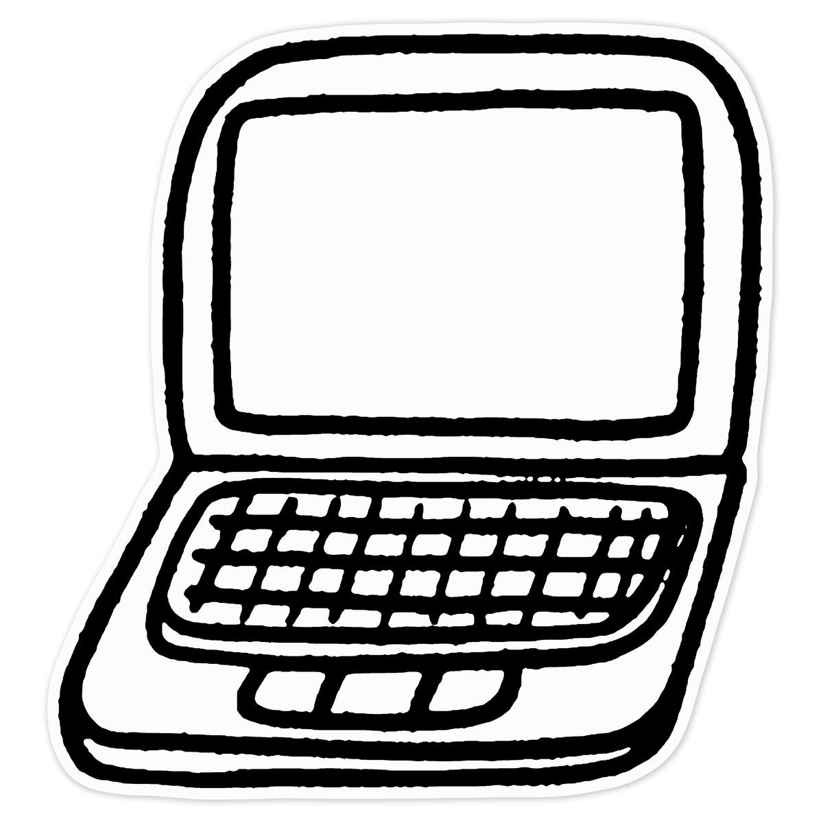 'Laptop Keyboard' Clear Premium Vinyl Decal Stickers – Waterproof, Durable & Easy to Apply - For Car Bumpers, Windows, Bins & More - Large (210mm) (DC00039803)