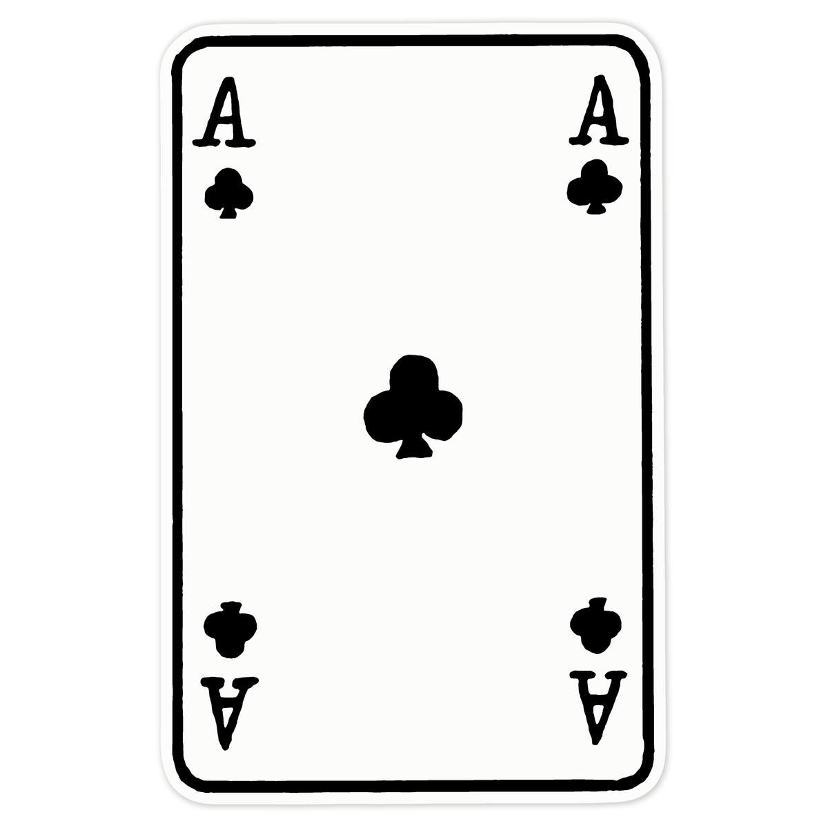 'Ace Of Clubs' Clear Premium Vinyl Decal Stickers – Waterproof, Durable & Easy to Apply - For Car Bumpers, Windows, Bins & More - Large (210mm) (DC00041499)