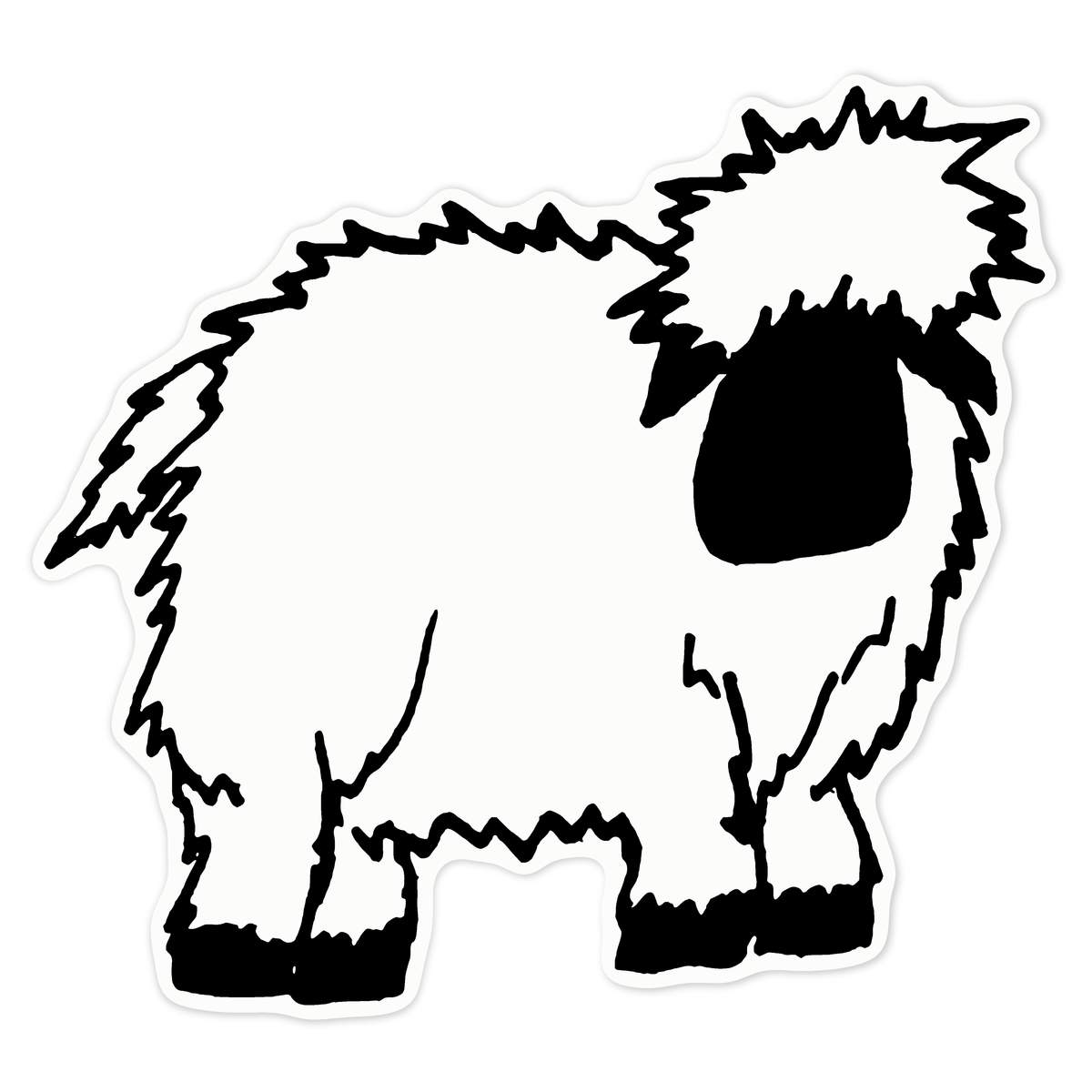 'Standing Sheep' Clear Premium Vinyl Decal Stickers – Waterproof, Durable & Easy to Apply - For Car Bumpers, Windows, Bins & More - Large (210mm) (DC00042363)