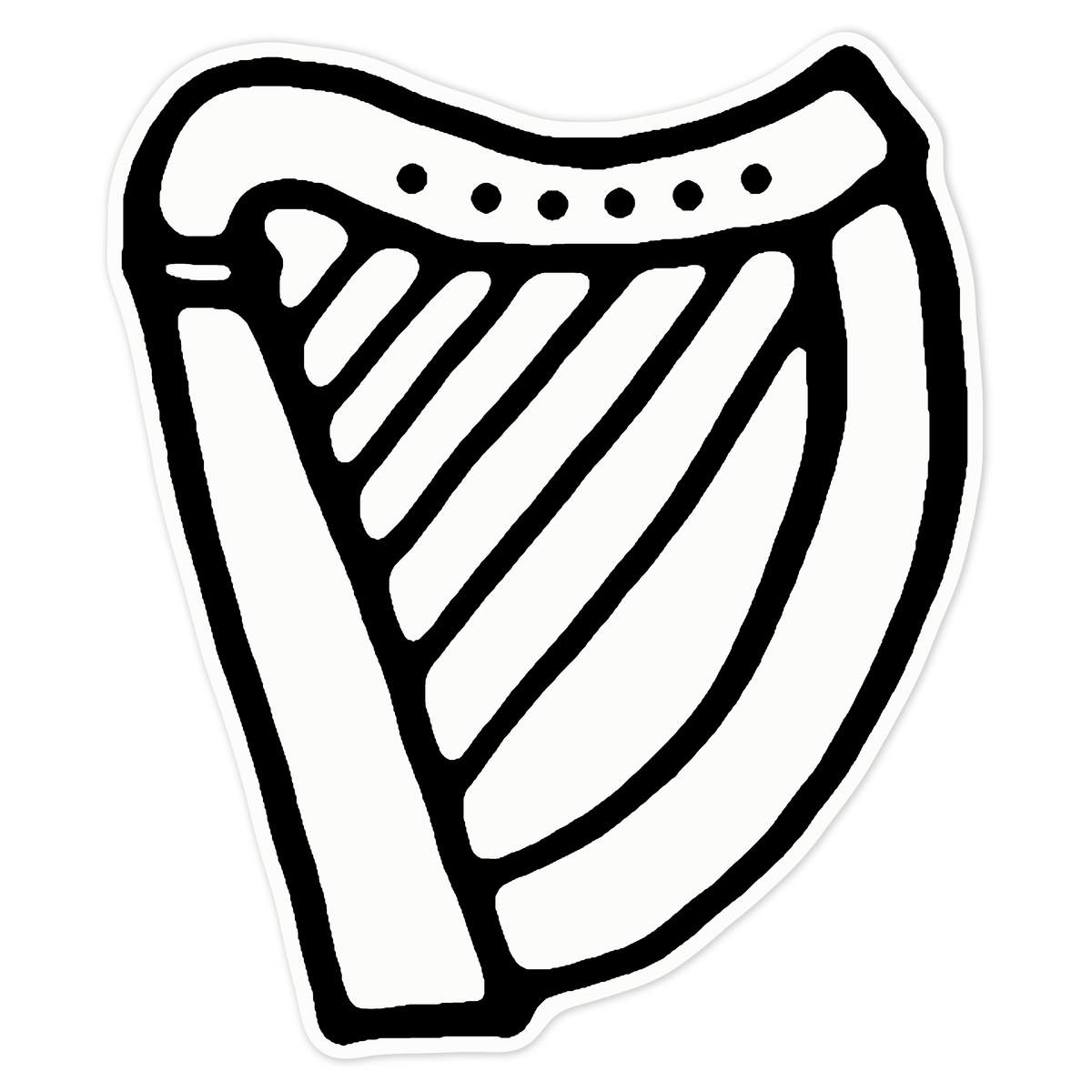 'Musical Harp' Clear Premium Vinyl Decal Stickers – Waterproof, Durable & Easy to Apply - For Car Bumpers, Windows, Bins & More - Large (210mm) (DC00043875)