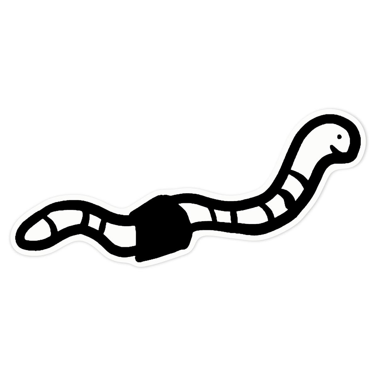 'Earth Worm' Clear Premium Vinyl Decal Stickers – Waterproof, Durable & Easy to Apply - For Car Bumpers, Windows, Bins & More - Large (210mm) (DC00047403)