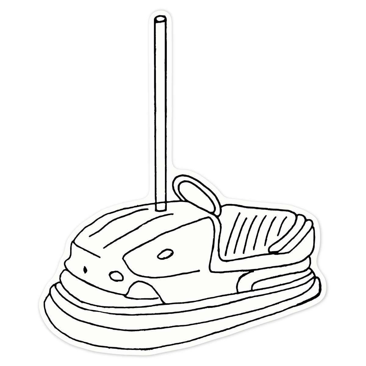 'Dodgem Car' Clear Premium Vinyl Decal Stickers – Waterproof, Durable & Easy to Apply - For Car Bumpers, Windows, Bins & More - Large (210mm) (DC00057443)