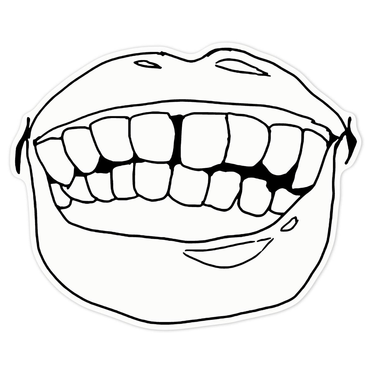 'Mouth Showing Teeth' Clear Premium Vinyl Decal Stickers – Waterproof, Durable & Easy to Apply - For Car Bumpers, Windows, Bins & More - Large (210mm) (DC00058275)