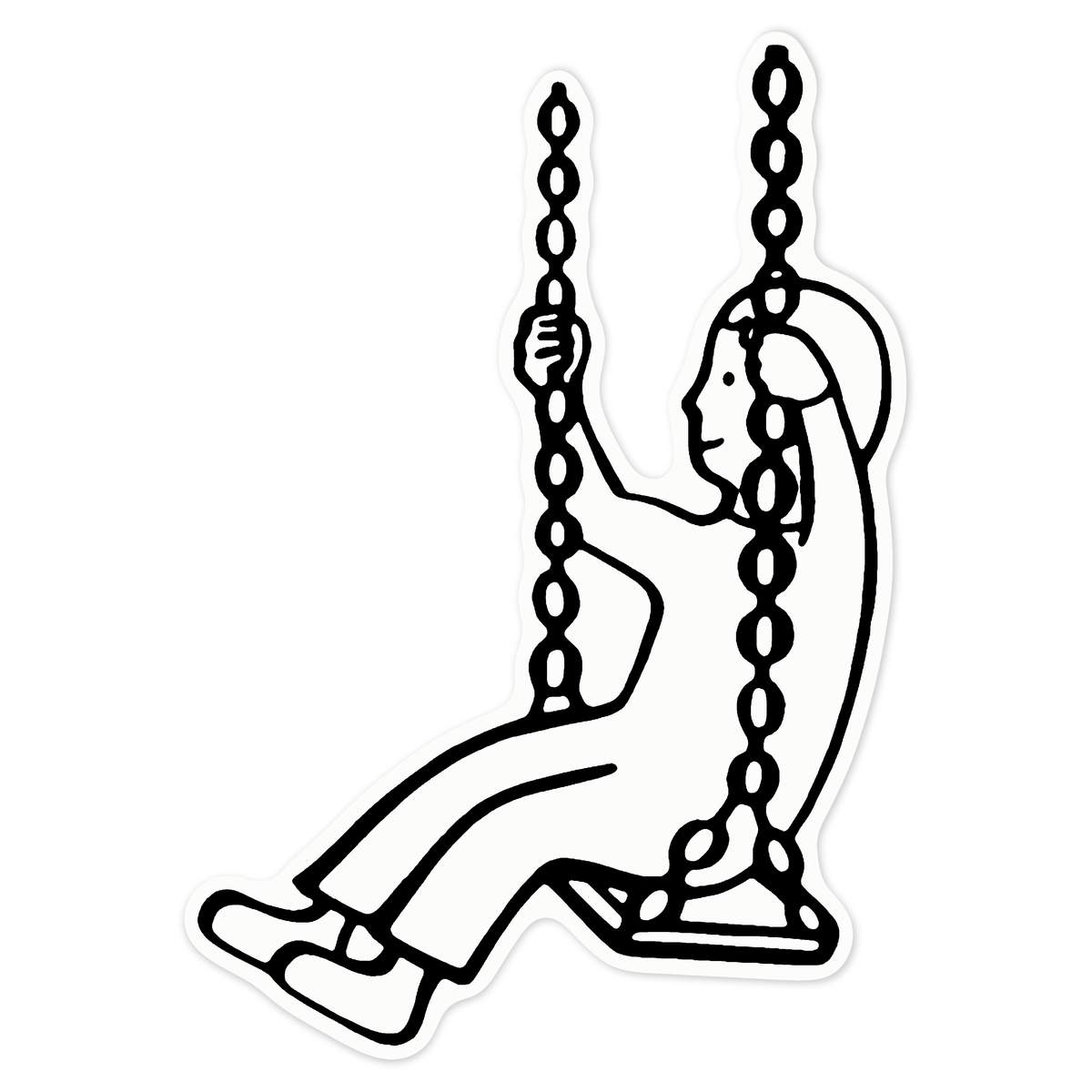 'Child On Swing' Clear Premium Vinyl Decal Stickers – Waterproof, Durable & Easy to Apply - For Car Bumpers, Windows, Bins & More - Large (210mm) (DC00067475)