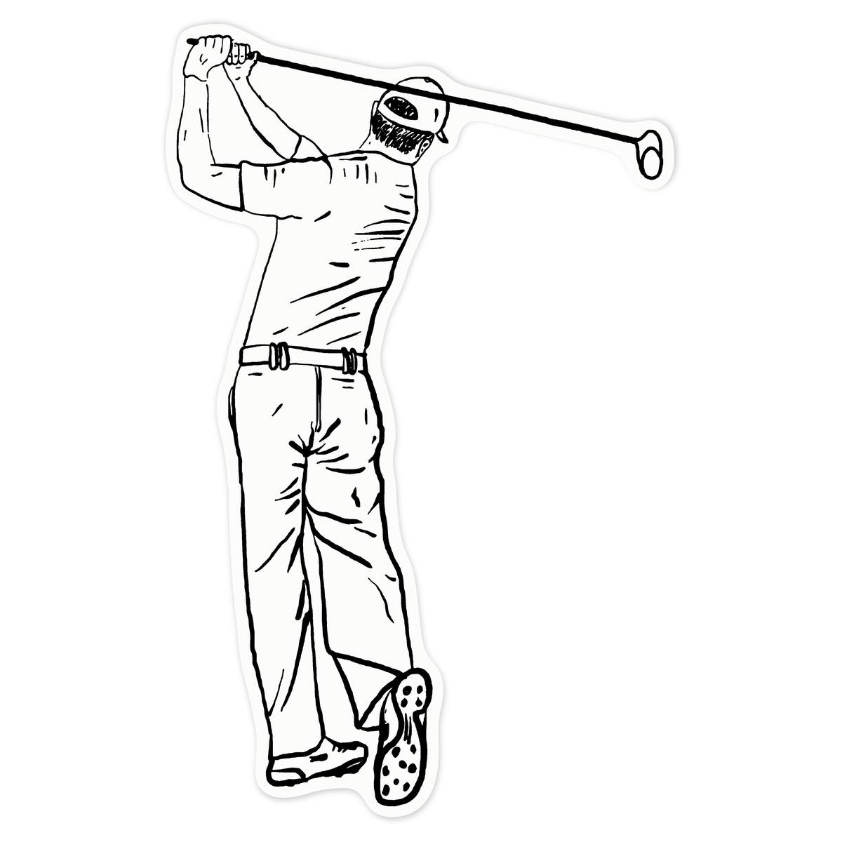 'Golf Swing' Clear Premium Vinyl Decal Stickers – Waterproof, Durable & Easy to Apply - For Car Bumpers, Windows, Bins & More - Large (210mm) (DC00071467)
