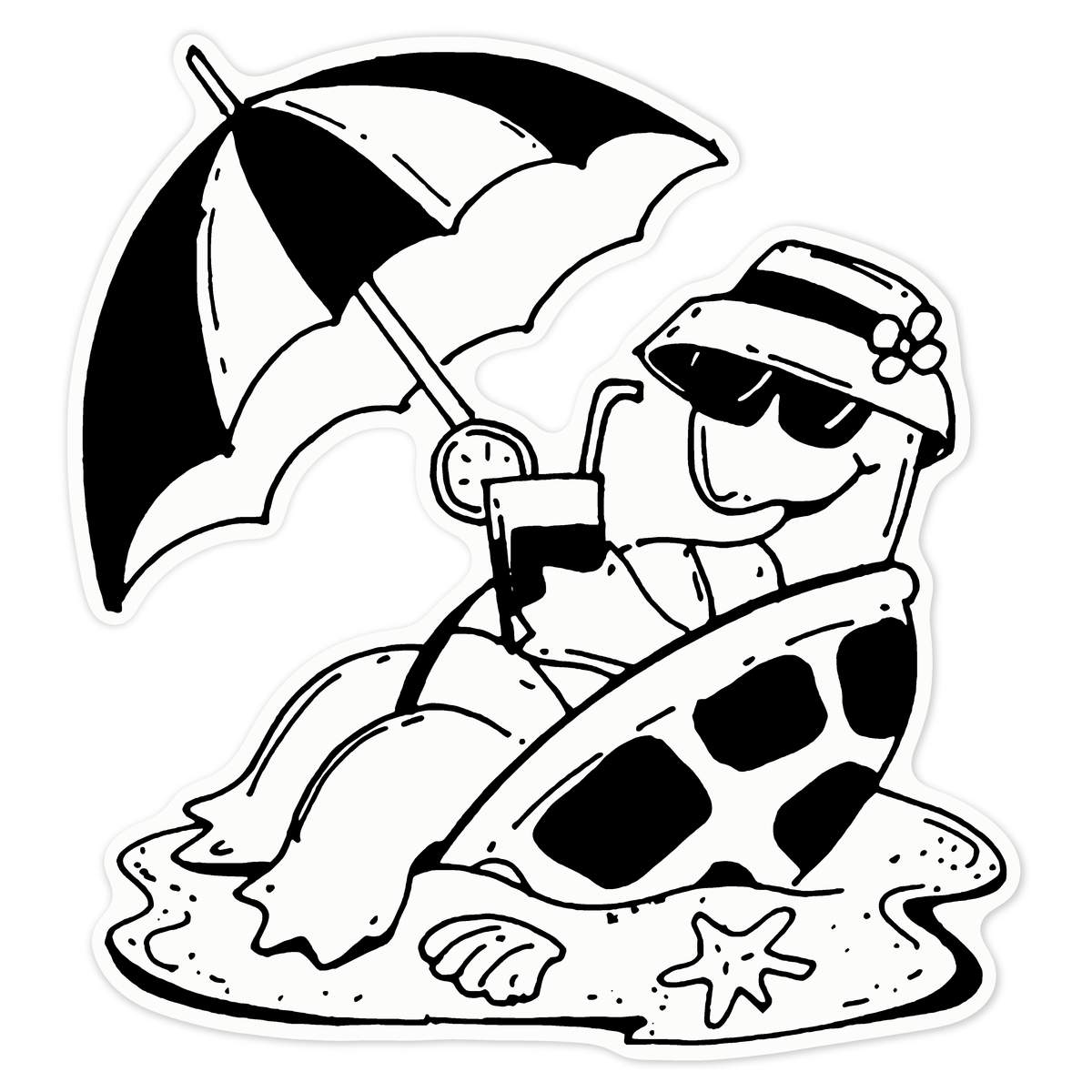 'Chilled Out Tortoise' Clear Premium Vinyl Decal Stickers – Waterproof, Durable & Easy to Apply - For Car Bumpers, Windows, Bins & More - Large (210mm) (DC00075691)