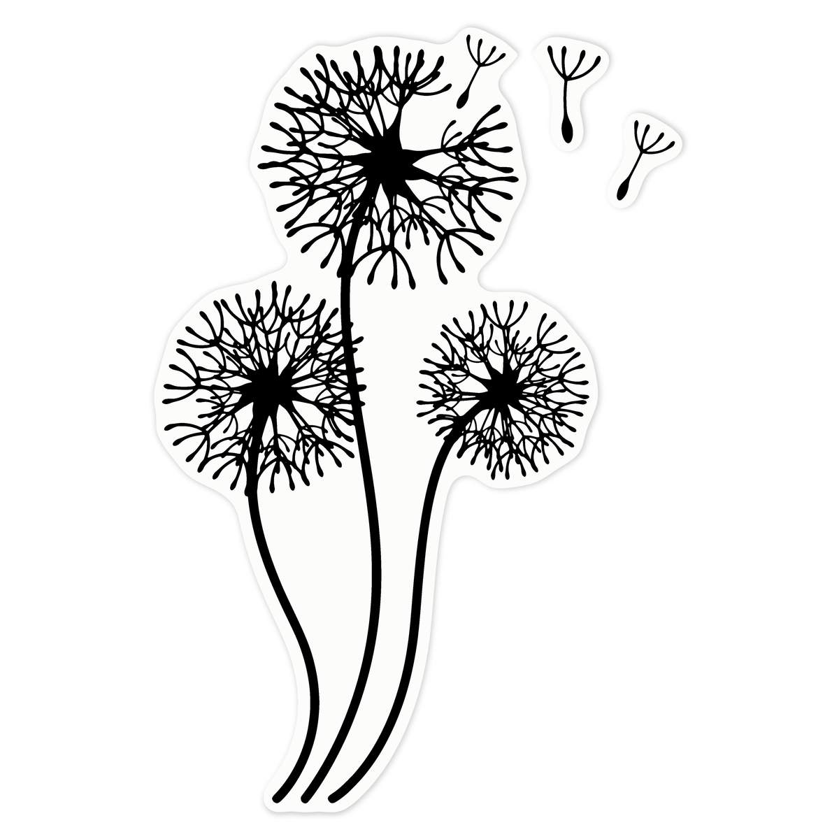 'Dandelion Clocks' Clear Premium Vinyl Decal Stickers – Waterproof, Durable & Easy to Apply - For Car Bumpers, Windows, Bins & More - Large (210mm) (DC00085483)