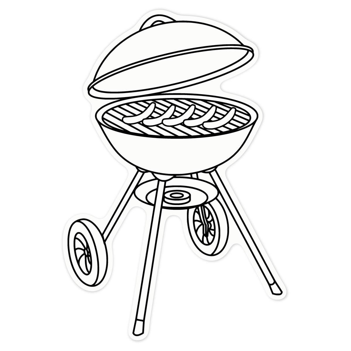 'Sausages On BBQ' Clear Premium Vinyl Decal Stickers – Waterproof, Durable & Easy to Apply - For Car Bumpers, Windows, Bins & More - Large (210mm) (DC00086099)