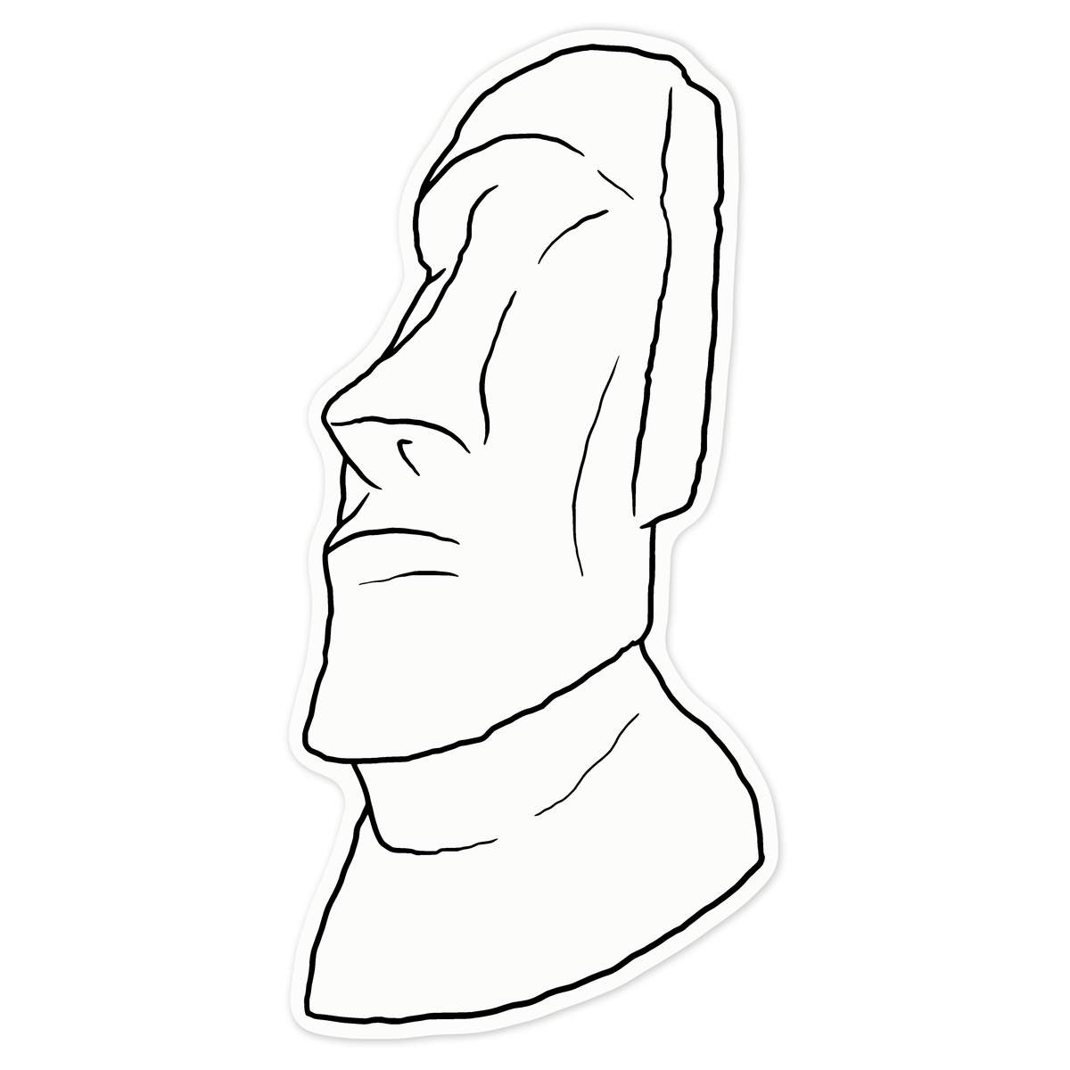 'Easter Island Head' Clear Premium Vinyl Decal Stickers – Waterproof, Durable & Easy to Apply - For Car Bumpers, Windows, Bins & More - Large (210mm) (DC00088203)