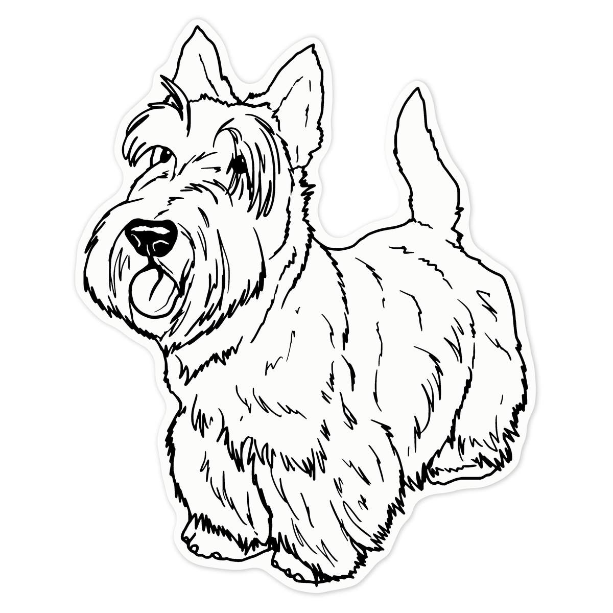 'Scottish Terrier' Clear Premium Vinyl Decal Stickers – Waterproof, Durable & Easy to Apply - For Car Bumpers, Windows, Bins & More - Large (210mm) (DC00095635)