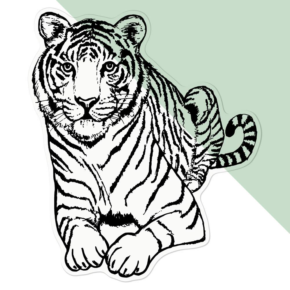 'Sitting Tiger' Clear Sticker Decals (DC034525) - Picture 19 of 30
