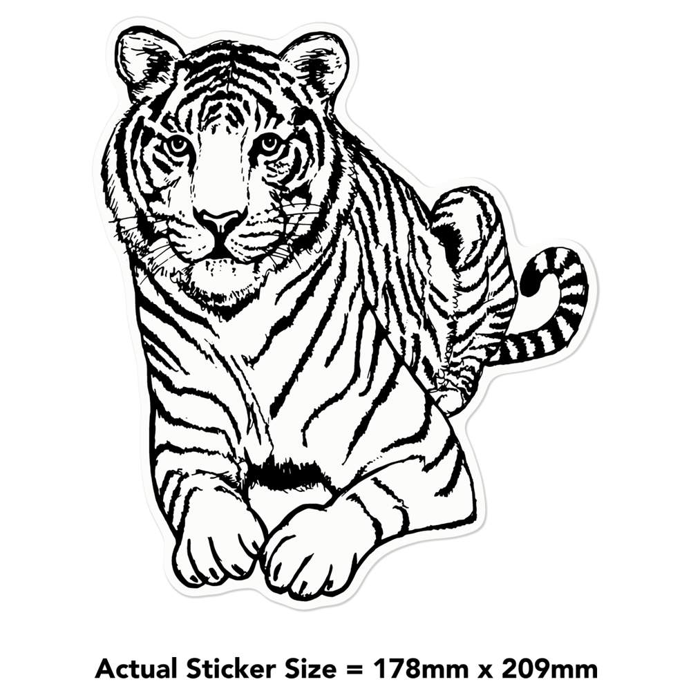 'Sitting Tiger' Clear Sticker Decals (DC034525) - Picture 21 of 30