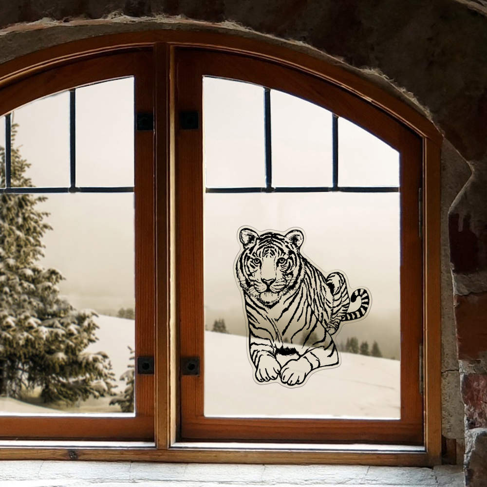 'Sitting Tiger' Clear Sticker Decals (DC034525) - Picture 24 of 30