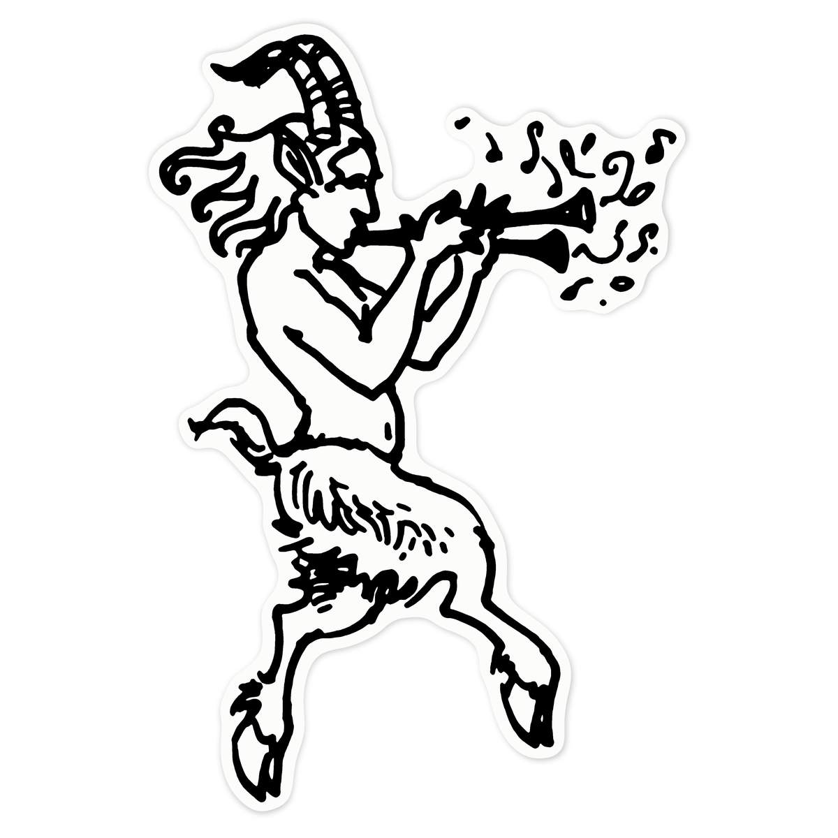 'Musical Faun' Clear Premium Vinyl Decal Stickers – Waterproof, Durable & Easy to Apply - For Car Bumpers, Windows, Bins & More - Large (210mm) (DC00102995)
