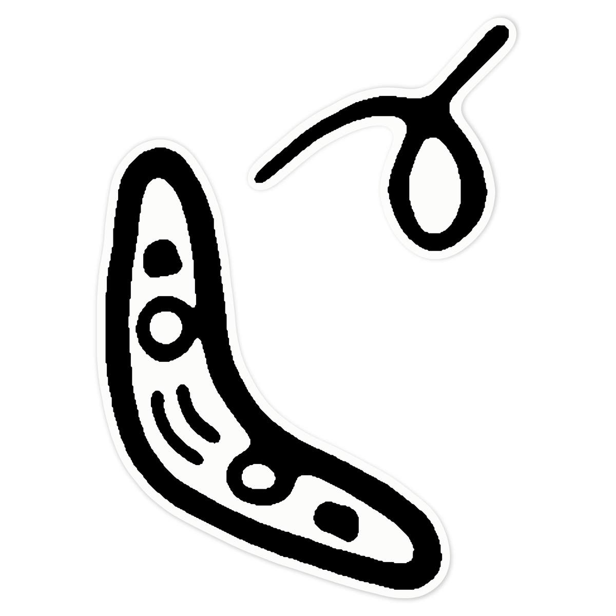 'Flying Boomerang' Clear Premium Vinyl Decal Stickers – Waterproof, Durable & Easy to Apply - For Car Bumpers, Windows, Bins & More - Large (210mm) (DC00111739)