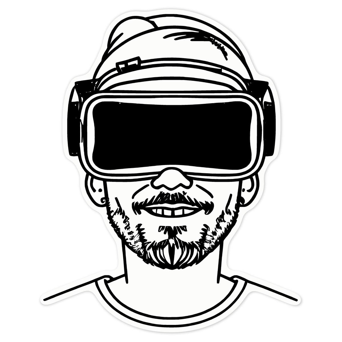 'Virtual Reality Headset' Clear Premium Vinyl Decal Stickers – Waterproof, Durable & Easy to Apply - For Car Bumpers, Windows, Bins & More - Large (210mm) (DC00124810)