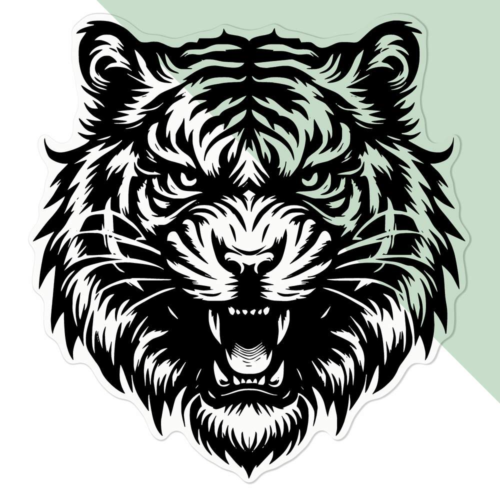 'Angry Tiger' Clear Sticker Decals (DC045519) - Picture 19 of 30