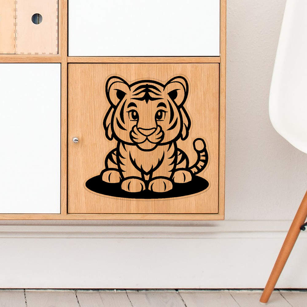 'Cute Tiger Sitting' Clear Sticker Decals (DC045855) - Picture 20 of 30