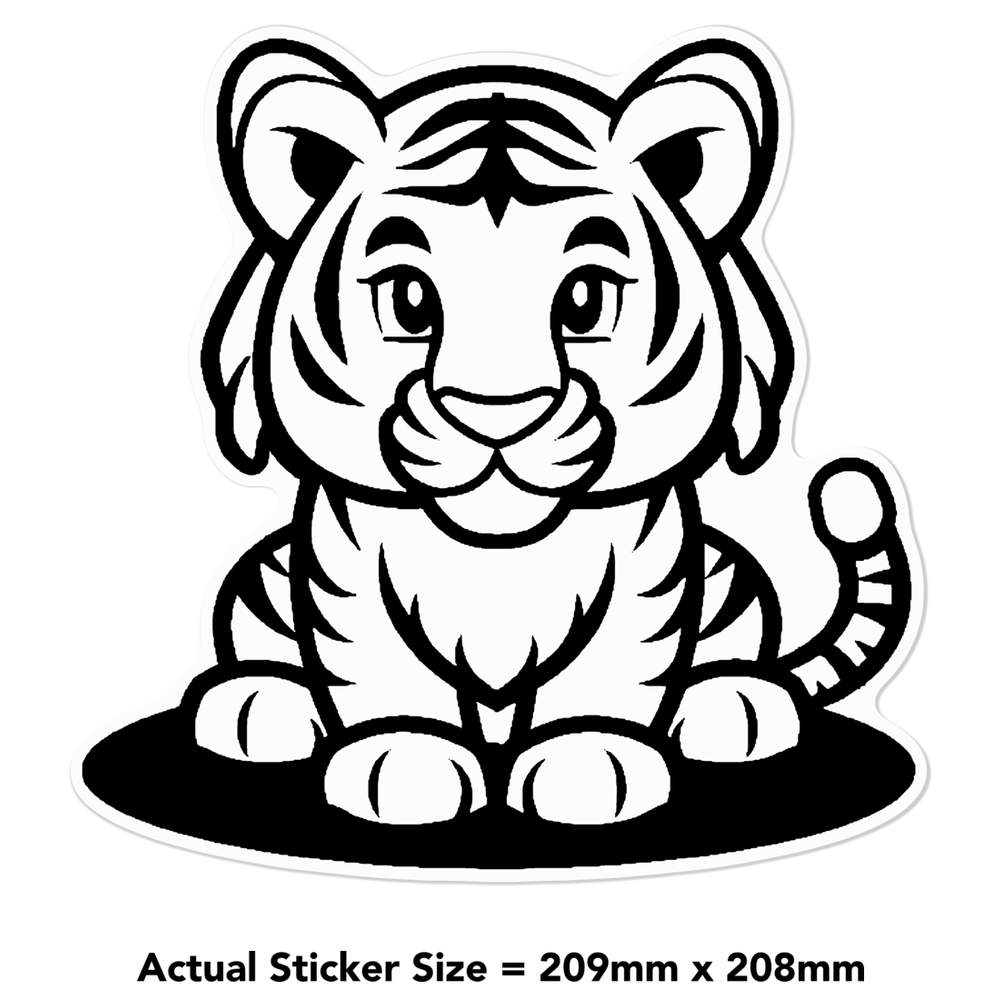 'Cute Tiger Sitting' Clear Sticker Decals (DC045855) - Picture 21 of 30