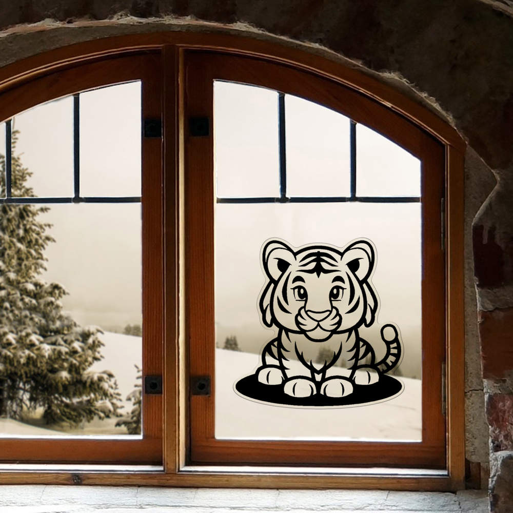 'Cute Tiger Sitting' Clear Sticker Decals (DC045855) - Picture 24 of 30