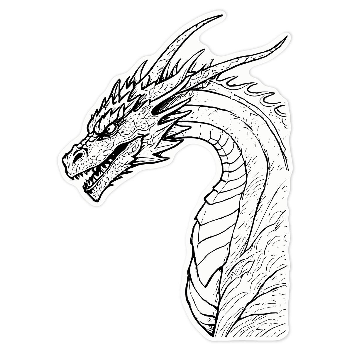 'Lair Guarding Dragon' Clear Premium Vinyl Decal Stickers – Waterproof, Durable & Easy to Apply - For Car Bumpers, Windows, Bins & More - Large (210mm) (DC00132906)