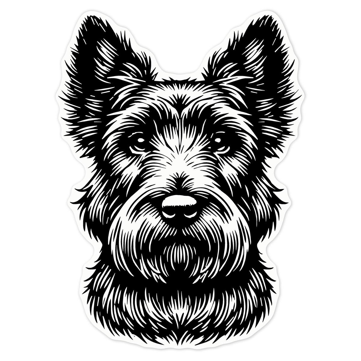 'Scottish Terrier' Clear Premium Vinyl Decal Stickers – Waterproof, Durable & Easy to Apply - For Car Bumpers, Windows, Bins & More - Large (210mm) (DC00134050)