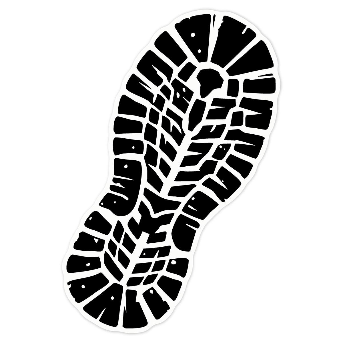 'Boot Print' Vinyl Decal Sticker - Clear, 21cm - Waterproof Permanent Graphic for Cars, Windows, Bins and Smooth Surfaces (DC00136010)