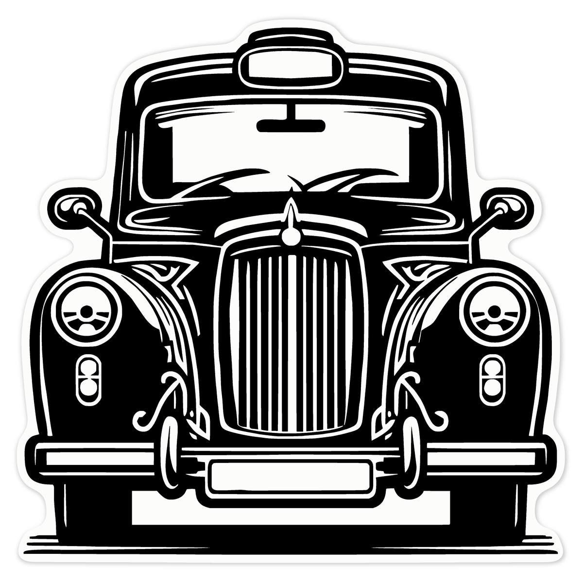 'Black Cab Taxi' Clear Premium Vinyl Decal Stickers – Waterproof, Durable & Easy to Apply - For Car Bumpers, Windows, Bins & More - Large (210mm) (DC00136078)