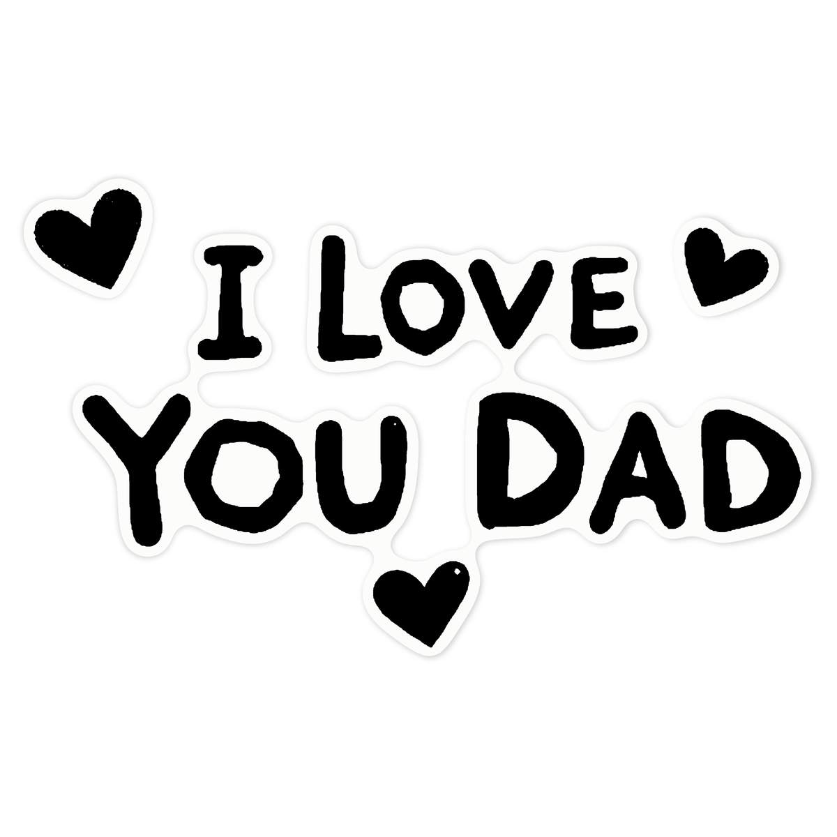 'I Love You Dad with Hearts' Clear Premium Vinyl Decal Stickers – Waterproof, Durable & Easy to Apply - For Car Bumpers, Windows, Bins & More - Large (210mm) (DC00138390)