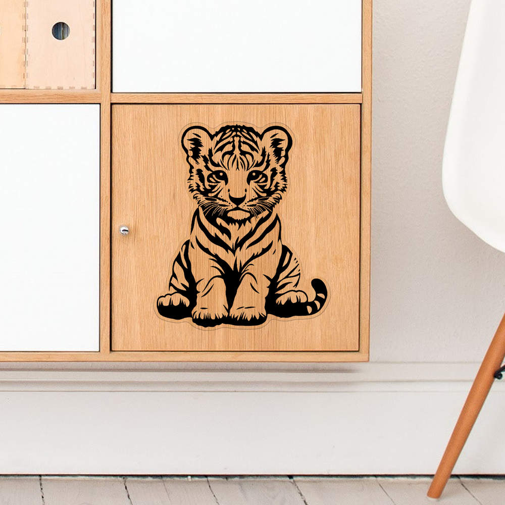 'Tiger Cub Sitting' Clear Sticker Decals (DC051733) - Picture 20 of 30