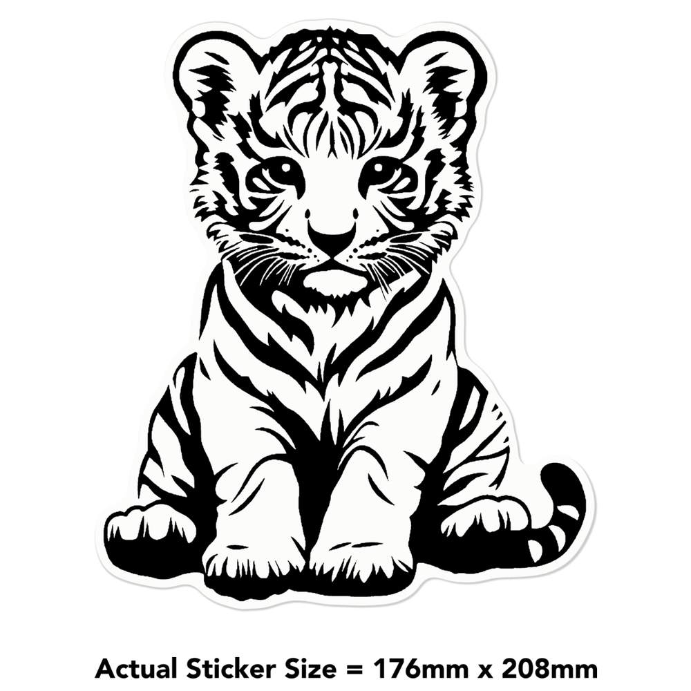 'Tiger Cub Sitting' Clear Sticker Decals (DC051733) - Picture 21 of 30