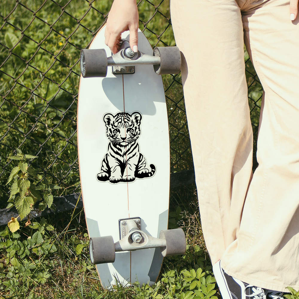 'Tiger Cub Sitting' Clear Sticker Decals (DC051733) - Picture 22 of 30