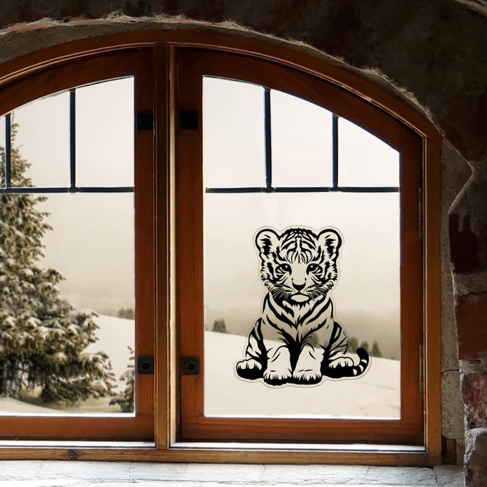 'Tiger Cub Sitting' Clear Sticker Decals (DC051733) - Picture 24 of 30