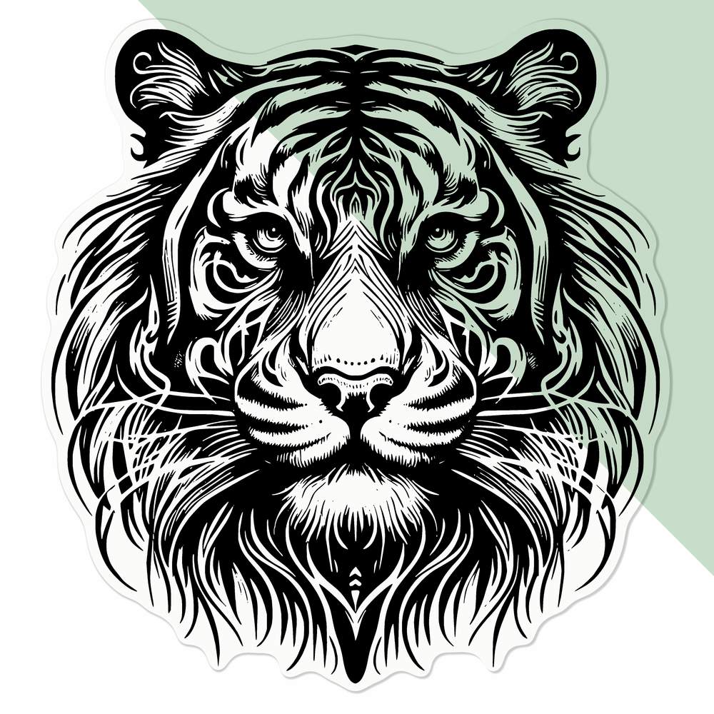 'Tribal Tiger Head' Clear Sticker Decals (DC055025) - Picture 19 of 30