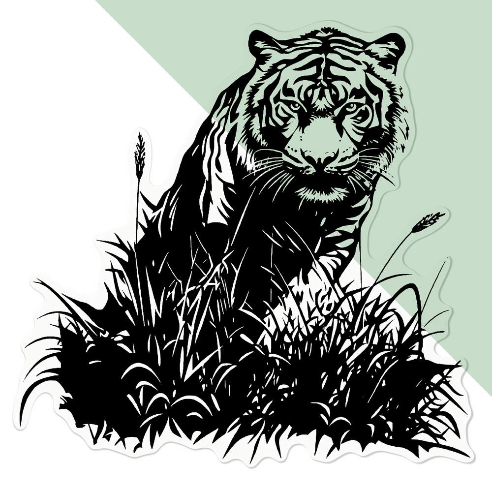 'Tiger in Grass' Clear Sticker Decals (DC055207) - Picture 19 of 30
