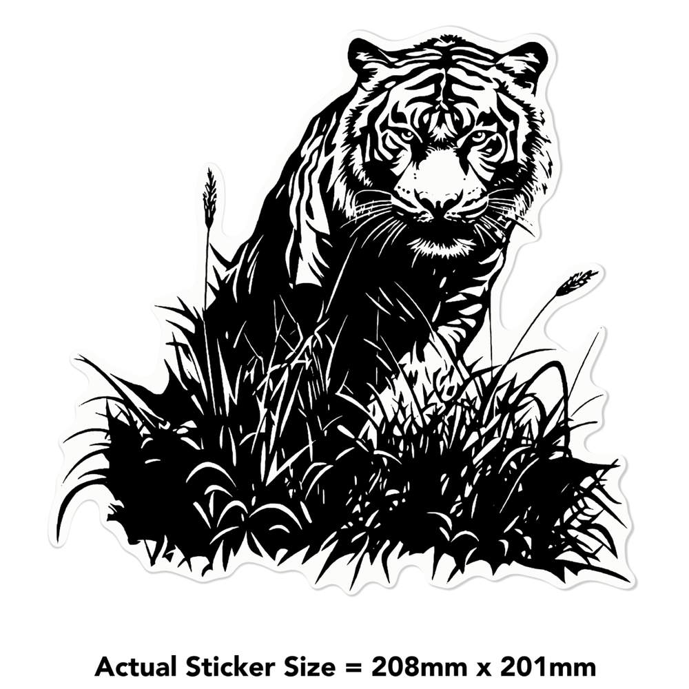 'Tiger in Grass' Clear Sticker Decals (DC055207) - Picture 21 of 30