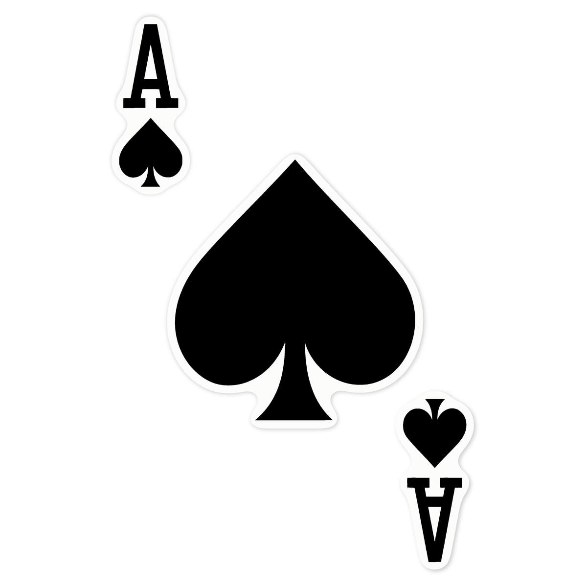 'Ace Of Spades' Clear Premium Vinyl Decal Stickers – Waterproof, Durable & Easy to Apply - For Car Bumpers, Windows, Bins & More - Large (210mm) (DC00147914)
