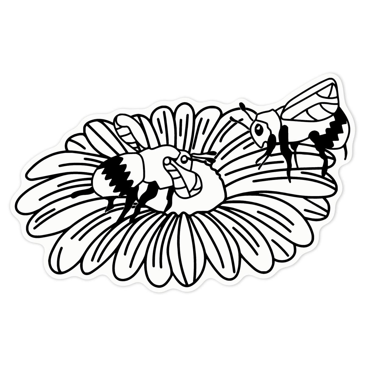 'Daisy & Bees' Clear Premium Vinyl Decal Stickers – Waterproof, Durable & Easy to Apply - For Car Bumpers, Windows, Bins & More - Large (210mm) (DC00149730)