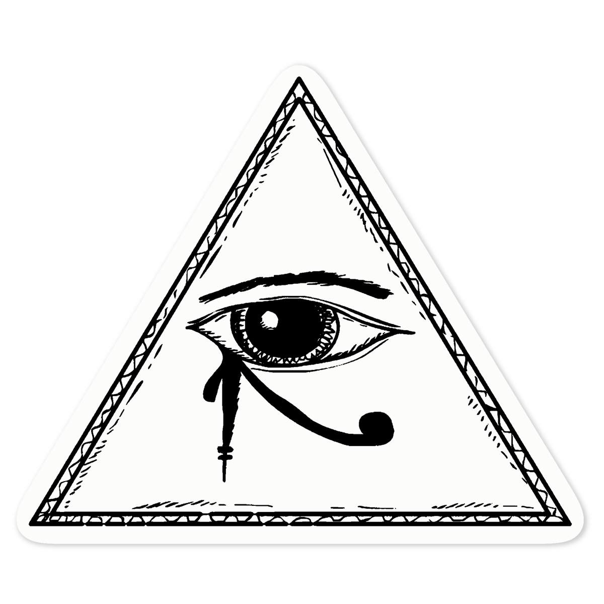 'Eye Of Horus Motif' Clear Premium Vinyl Decal Stickers – Waterproof, Durable & Easy to Apply - For Car Bumpers, Windows, Bins & More - Medium (100mm) (DC00001106)