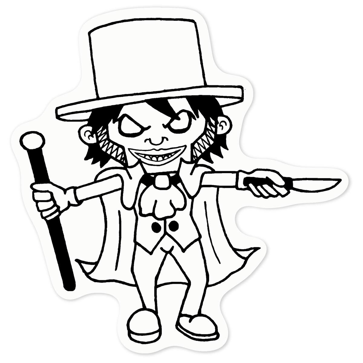'Jack The Ripper' Clear Premium Vinyl Decal Stickers – Waterproof, Durable & Easy to Apply - For Car Bumpers, Windows, Bins & More - Medium (100mm) (DC00004130)